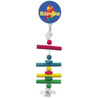 Birdie Small 4 Level Perches with Bell, four stepped platforms with a bell hanging at the base
