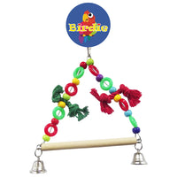 Birdie Small Beaded Swing with bells, a beaded swing sized for budgies