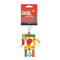 Birdie Rainbow Wicker Ball Dangler 13 x 8cm, a woven ball in rainbow colours