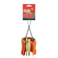 Birdie Rainbow Popsicle Hanging Toy with flat popsicle pieces in rainbow colours
