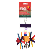 Birdie Rainbow Flying Wheel Toy, 17 x 10cm wheel of coloured spokes that spins in the cage
