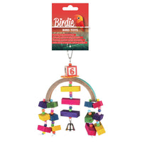 Birdie Rainbow Bridge toy, small 20 x 15cm bridge with brightly coloured rungs