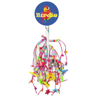 Birdie Toothbrush Multi Bead and Leather Display with bristles, beads and leather strips