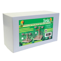 Birdie Deluxe Bird Play Top Large with feeders, an open play stand 41 x 38 x 50cm
