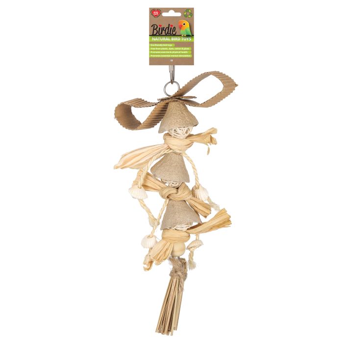 Birdie Naturals Lady Bow, stacked natural bows on a 25 x 8cm hanging strand