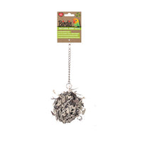 Birdie Naturals Super Shredding Ball in Small 13 x 8cm, layered natural fibre shredding ball