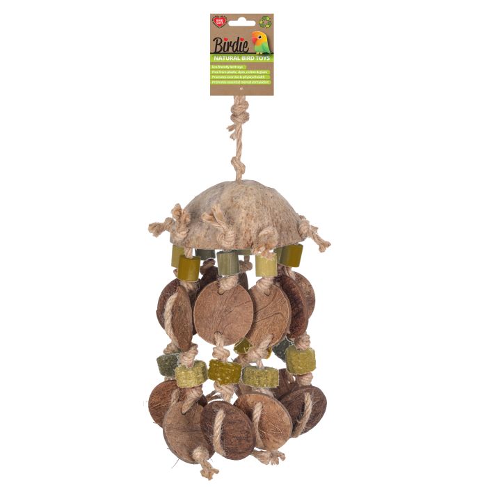 Birdie Naturals Tropical Treasure House 23 x 15cm, a woven house-shaped bird toy