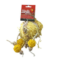 Birdie Super Yellow Burst in Medium, bright yellow bird toy layered from paper and wood