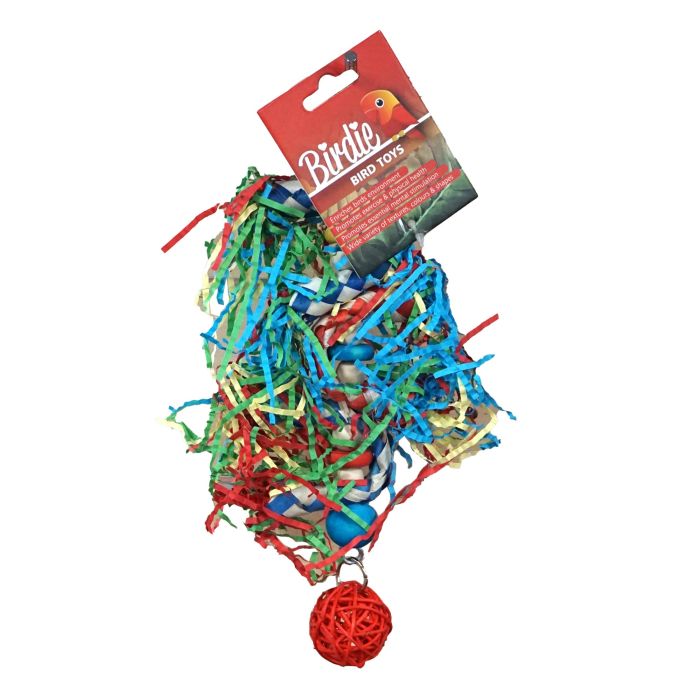 Birdie Rattan Tubes Rainbow Shredder in Medium, rainbow rattan and paper tubes bundled together