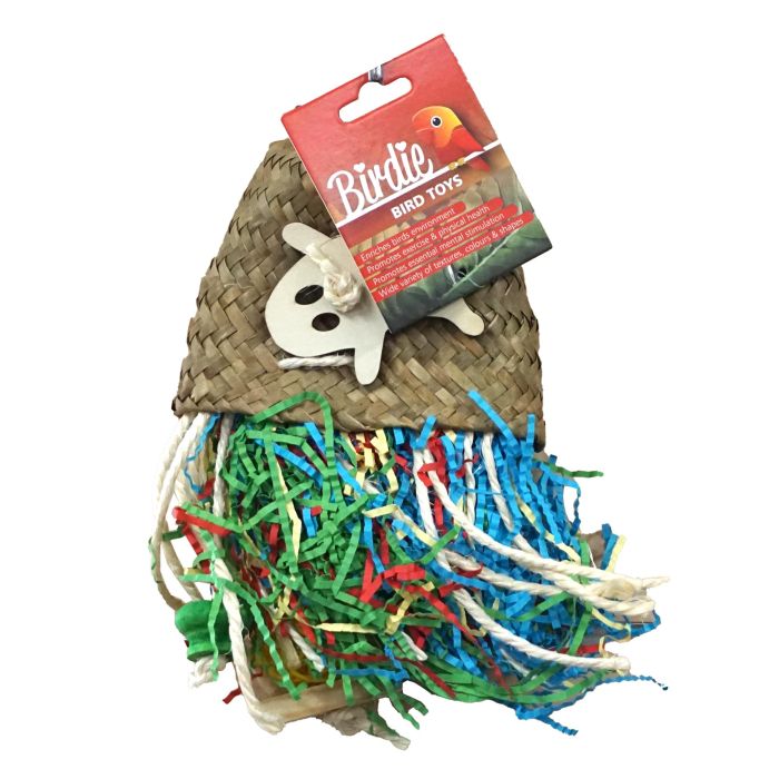 Birdie Shredder Bag Lady Large, a hanging bag stuffed with shreddable strands
