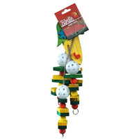 Birdie Banana Pirate Pile bird toy, banana-shaped wood pieces on a metal chain