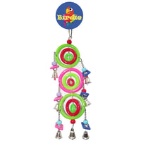 Birdie Large Plastic Ring and Bells, one wide ring with bells strung underneath
