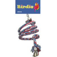 Birdie Jumbo Rope Spiral with Bell, coiled rope hanging above a single bell