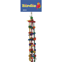 Birdie Jumbo Multi Block Triangle and Bead Hanger strung full length with angular blocks