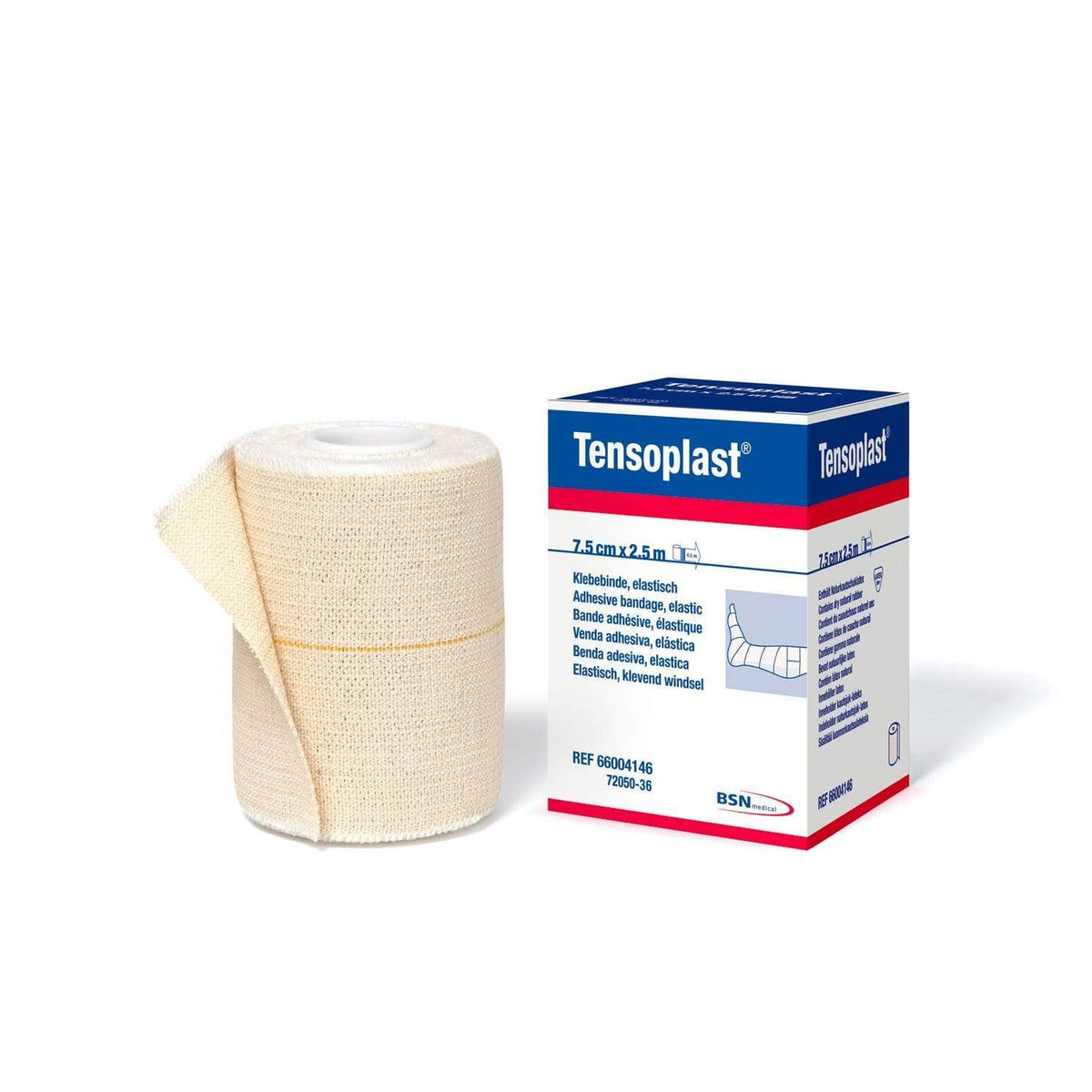 BSN medical Tensoplast elastic adhesive bandage pack, 10cm size shown