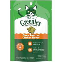 GREENIES Feline Dental Cat Treat Oven-Roasted Chicken Flavour front of pack
