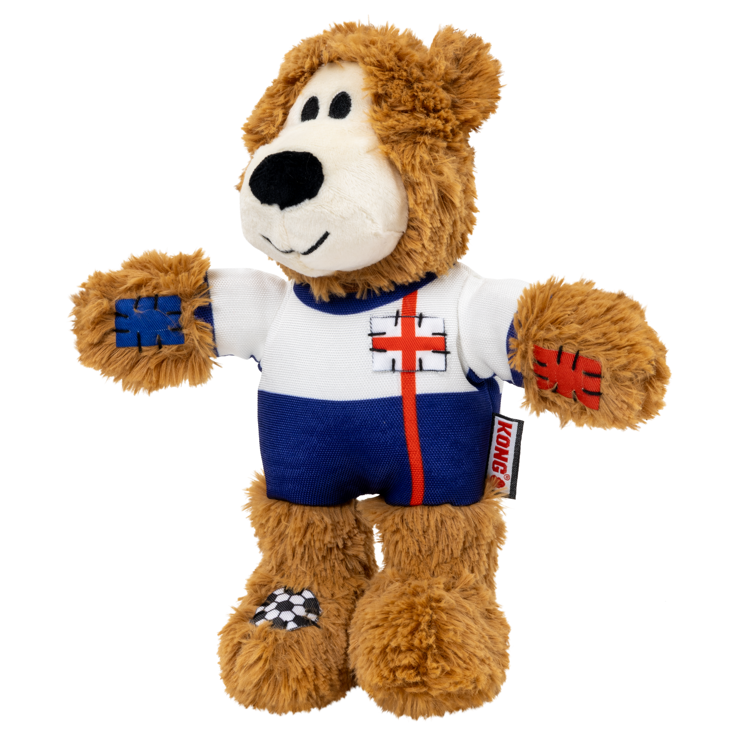 KONG Dog Toys Wild Knots Sport Bear England shown on its own, studio product shot