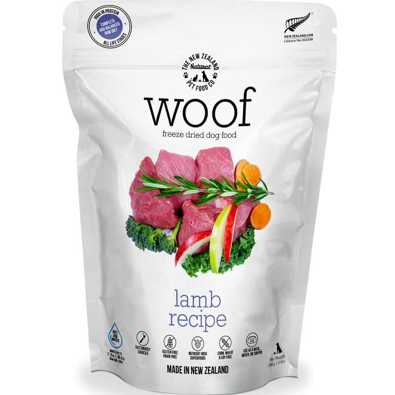 The New Zealand Natural Woof Freeze Dried Dog Food Lamb