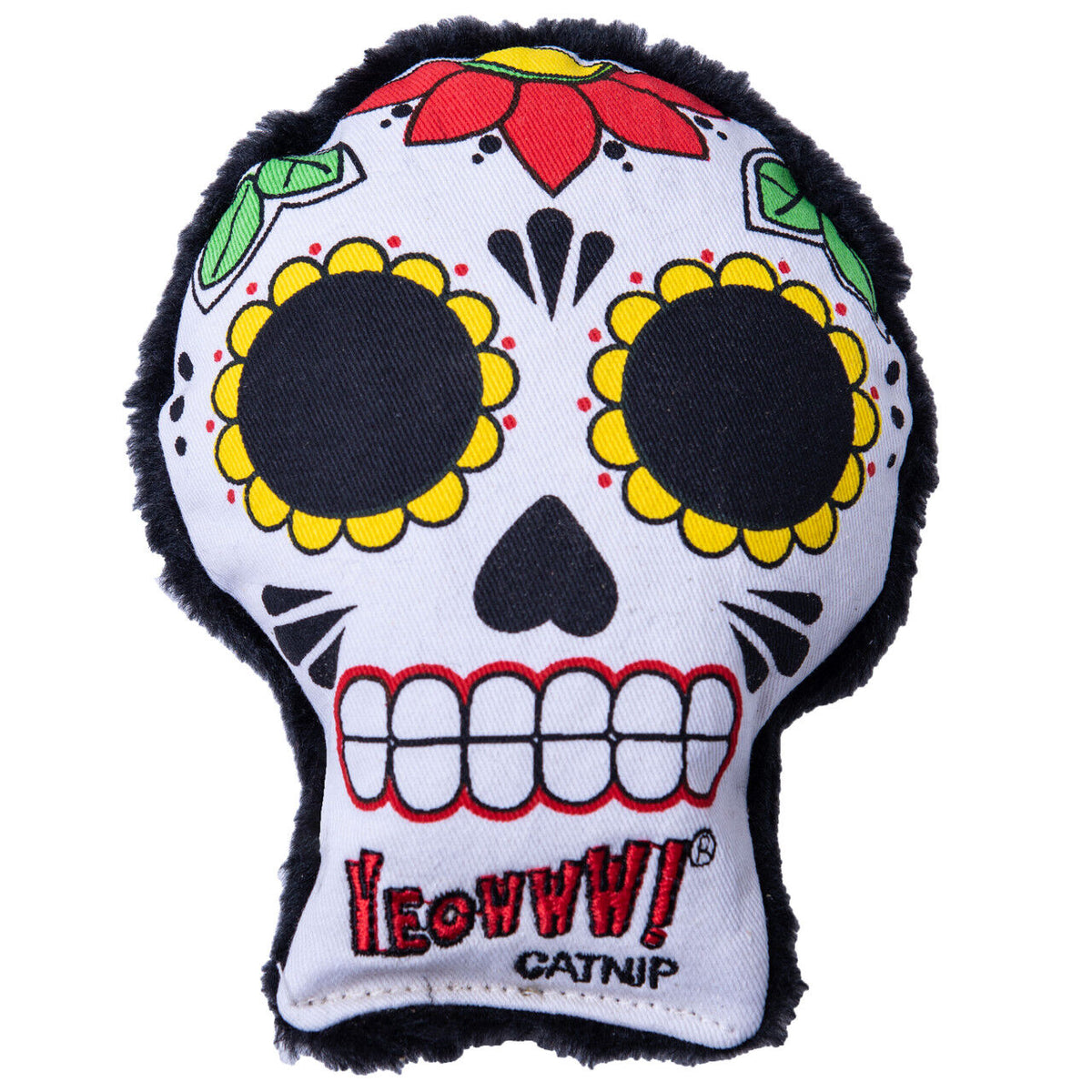 Yeowww! La Cat-Rina catnip cat toy with embroidered sugar skull design