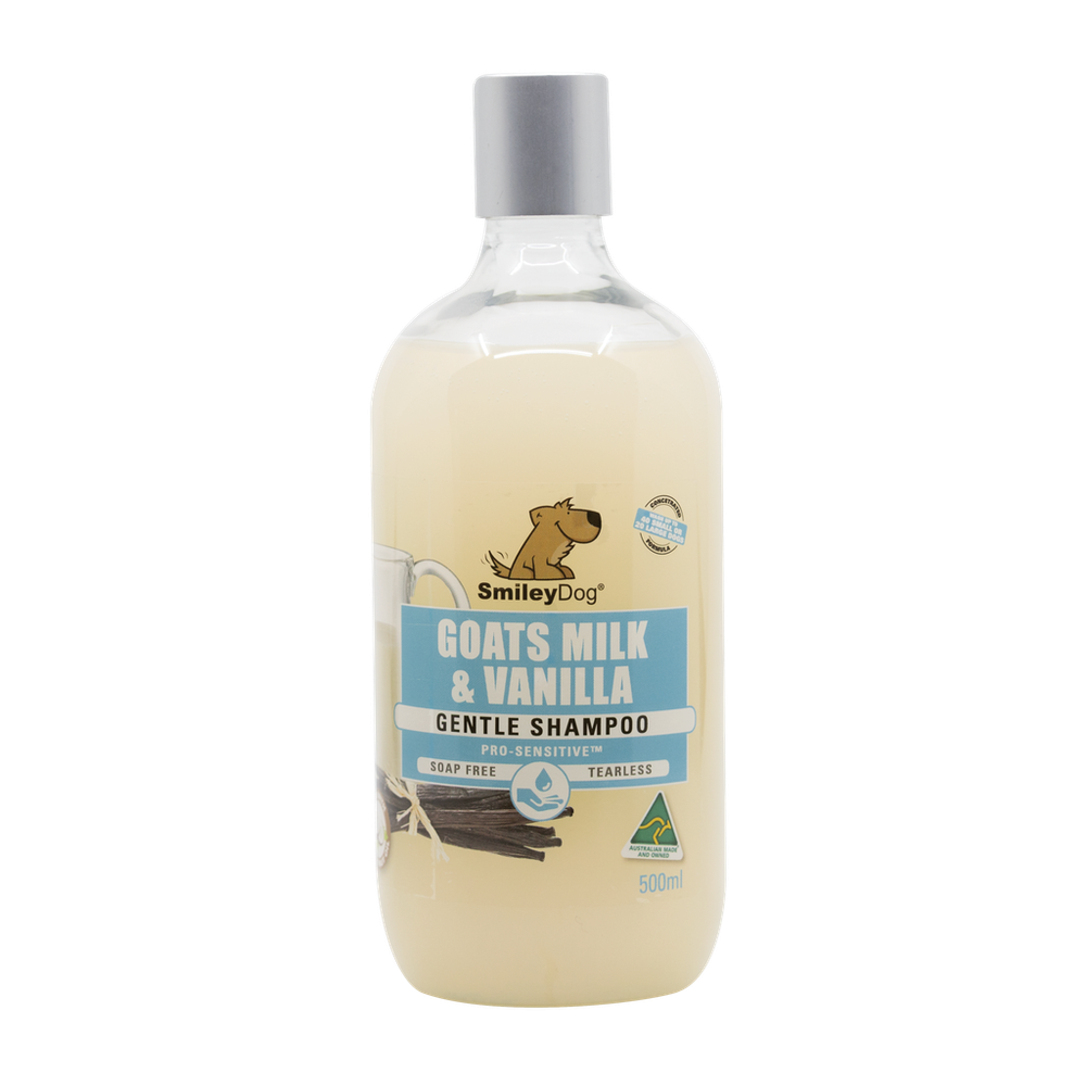 Smiley Dog Goats Milk & Vanilla Pro-Sensitive Shampoo - 500ml | PeekAPaw Pet Supplies