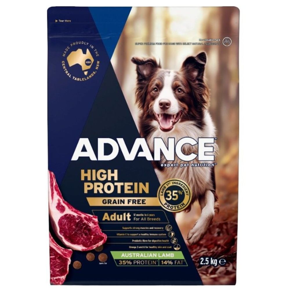 ADVANCE High Protein Grain Free Adult Dry Dog Food Lamb - 2.5kg | PeekAPaw Pet Supplies