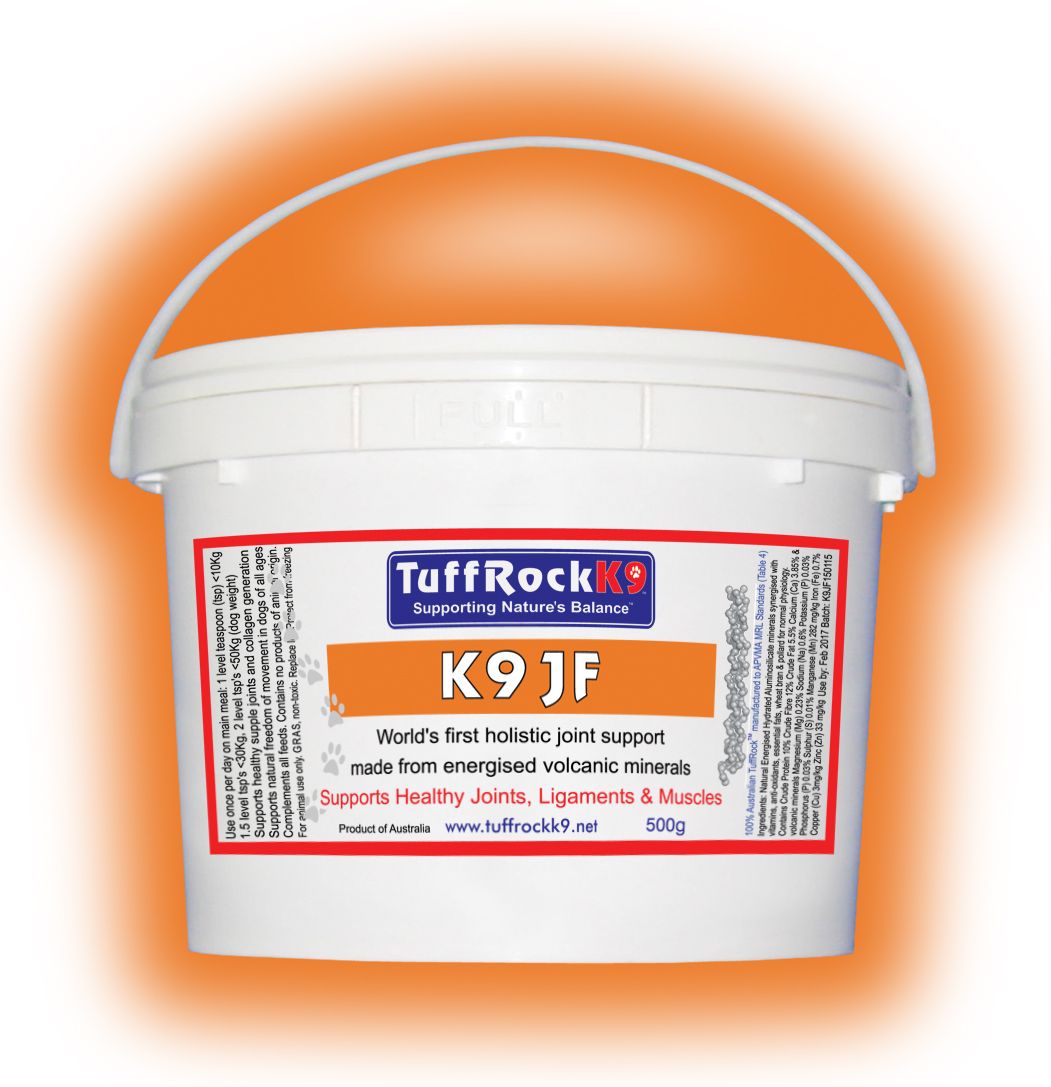 TuffRock K9 JF joint formula powder for dogs, front of pack