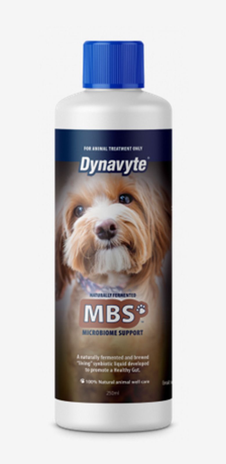 Dynavyte Microbiome Support for dogs, front of bottle