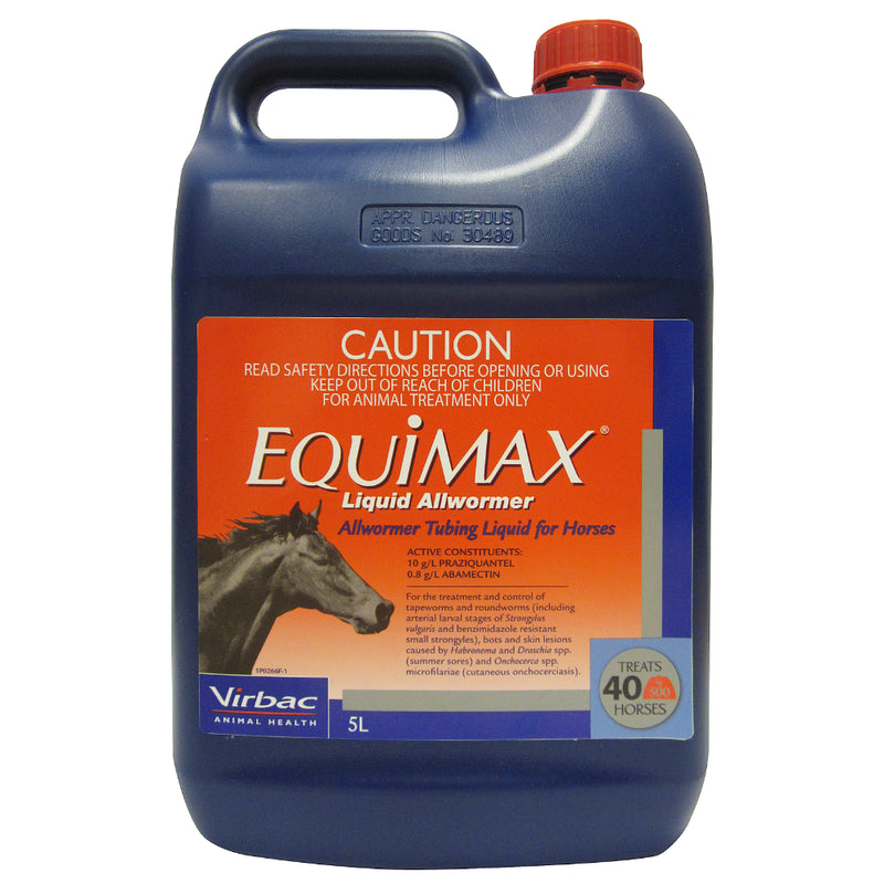 Virbac Equimax Broad Spectrum Allwormer for Horses - 5L | PeekAPaw Pet Supplies