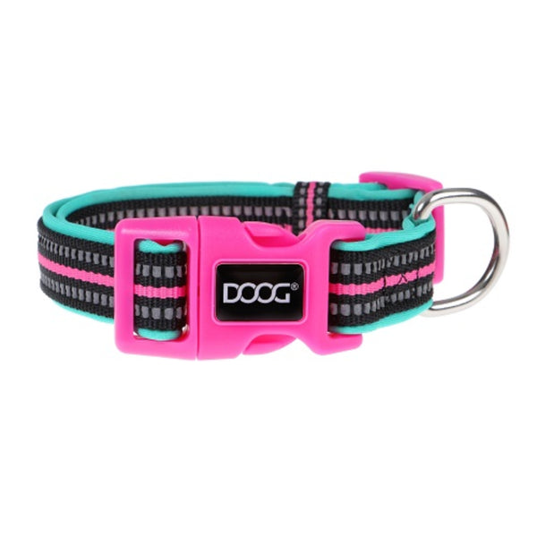 Doog Neoprene Dog Collar - (Neon High Vis) Rin Tin Tin - XSmall | PeekAPaw Pet Supplies