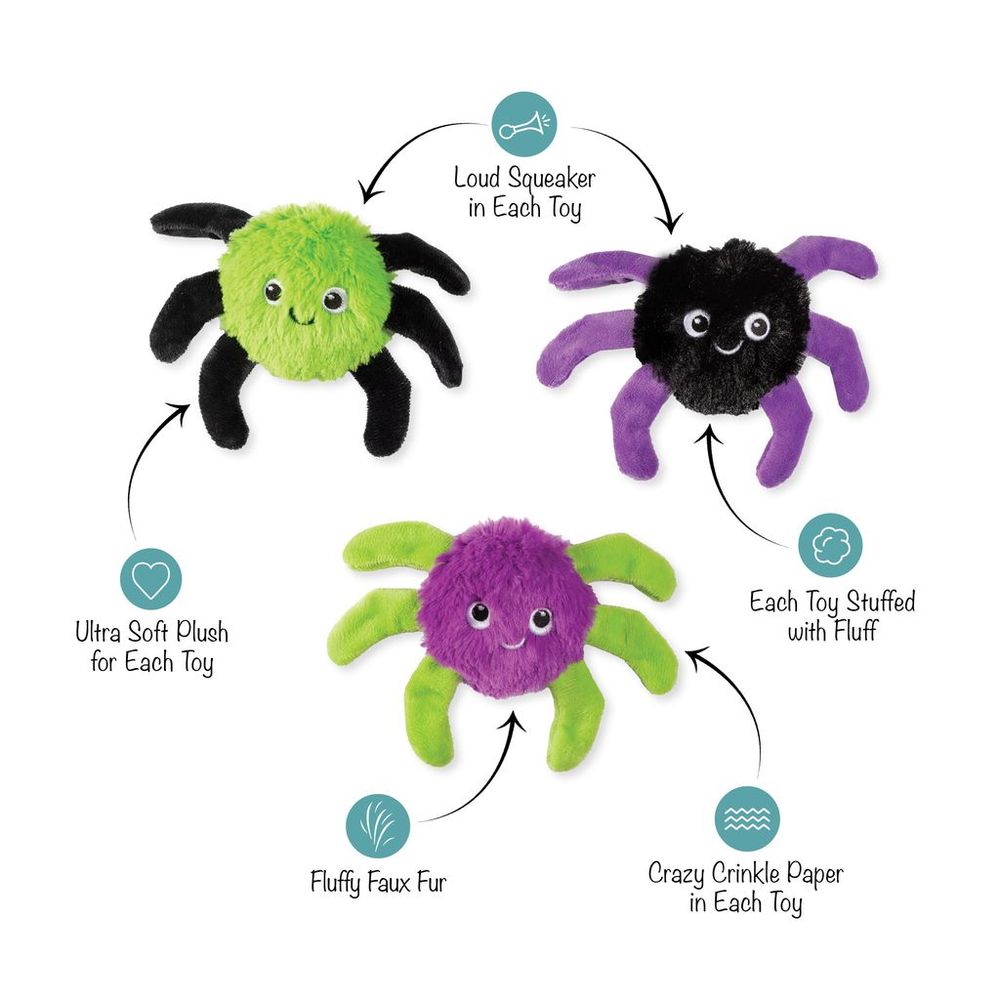 Fringe Studio Halloween Plush Dog Toy Set - Webbed in Mischief - Default Title | PeekAPaw Pet Supplies