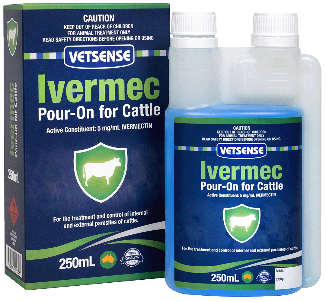 Vetsense Ivermec Pour-On for Cattle 250ml pack