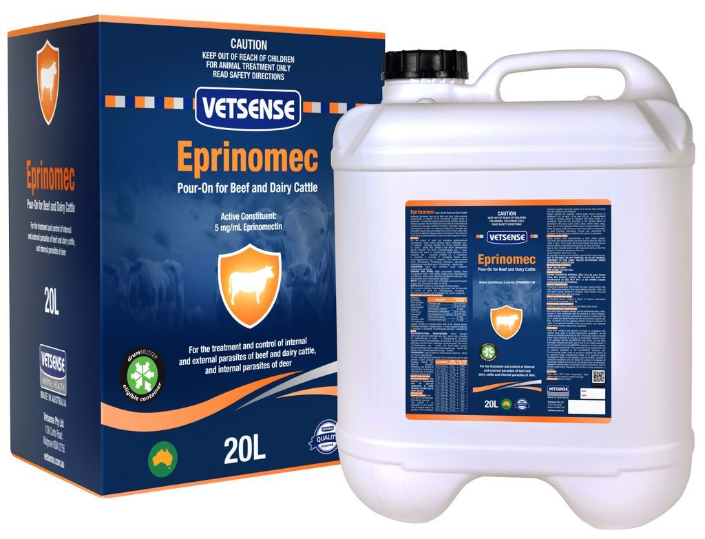Vetsense Eprinomec Pour-On for Cattle 20L pack