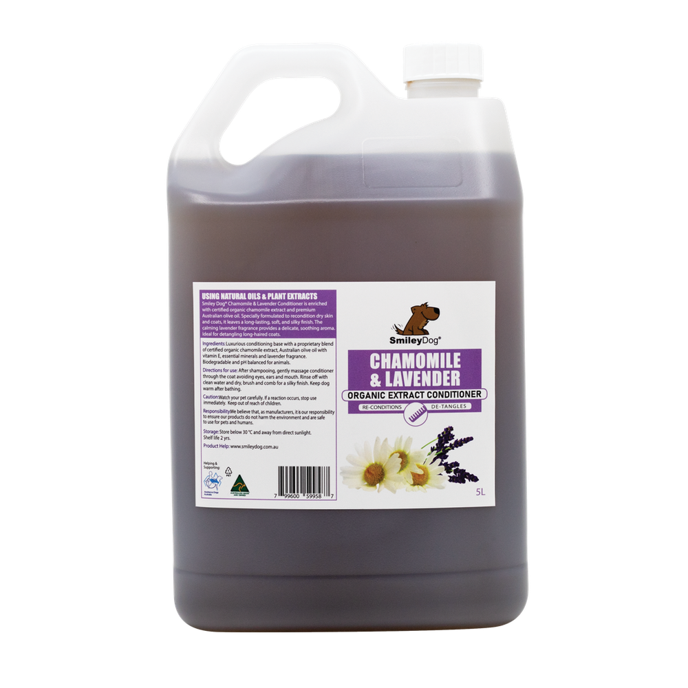 Smiley Dog Chamomile & Lavender Organic Conditioner - 5L | PeekAPaw Pet Supplies