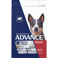 ADVANCE Healthy Weight All Breed Dry Dog Food Chicken with Rice - 2.5kg | PeekAPaw Pet Supplies