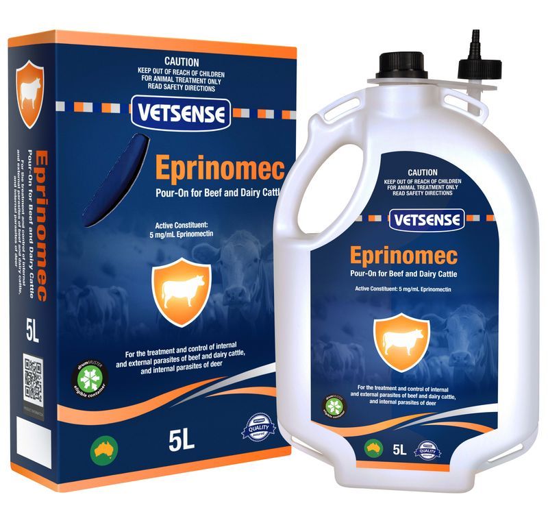 Vetsense Eprinomec Pour-On for Cattle 5L pack
