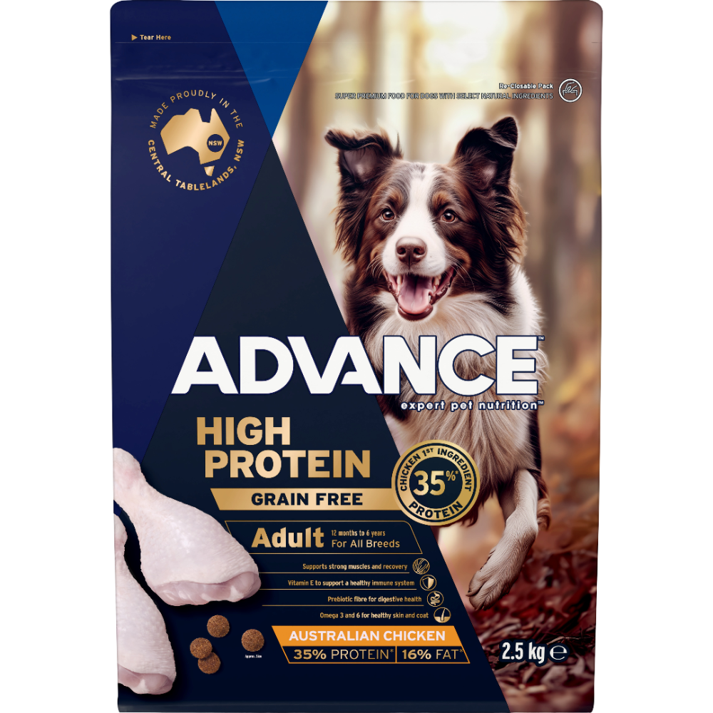 ADVANCE High Protein Grain Free Adult Dry Dog Food Chicken - 2.5kg | PeekAPaw Pet Supplies
