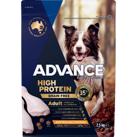 ADVANCE High Protein Grain Free Adult Dry Dog Food Chicken - 2.5kg | PeekAPaw Pet Supplies