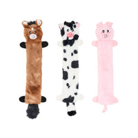 Zippy Paws Skinny Peltz 3-Pack Large Pig Cow Horse Dog Toy