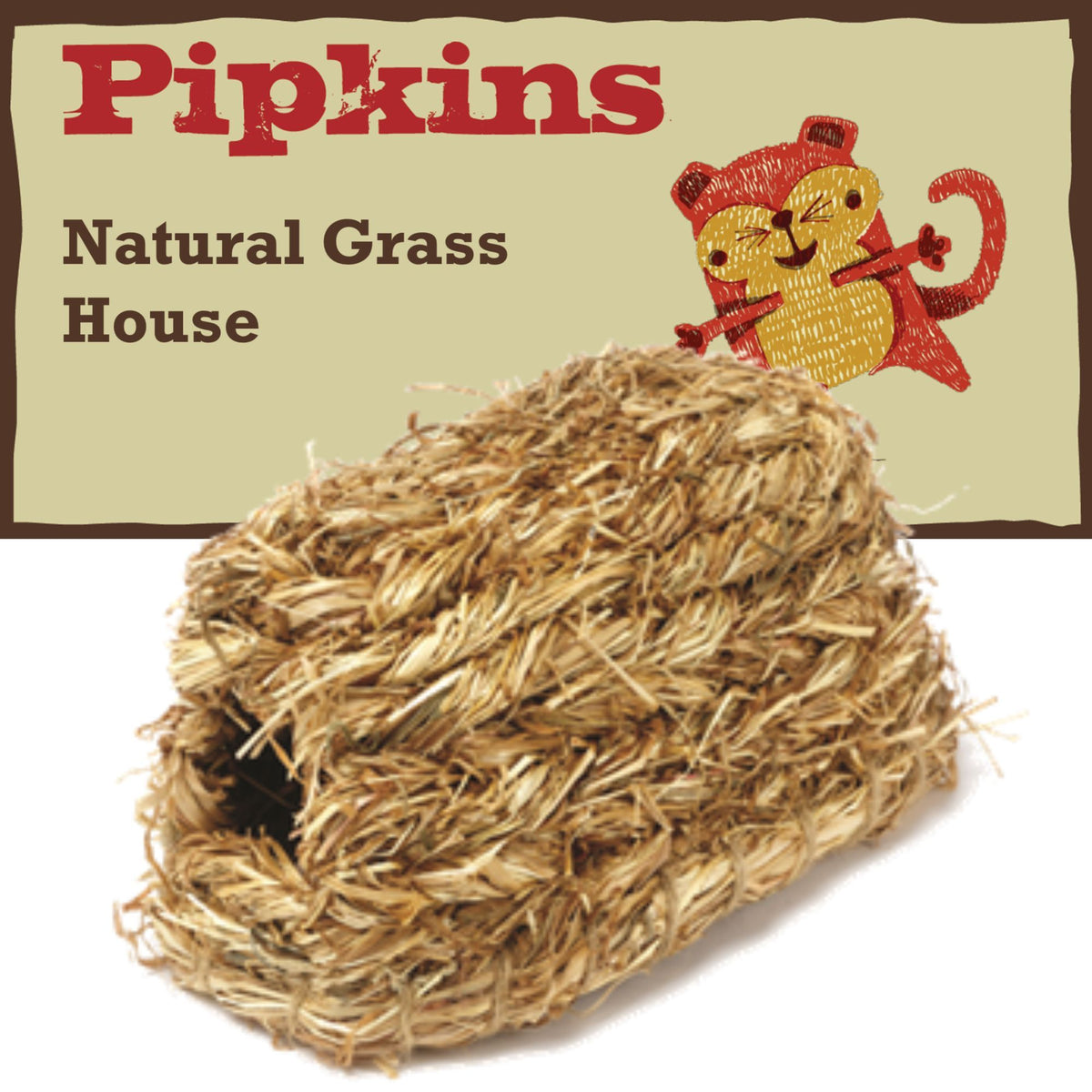 Pipkins Small Pet Grass House medium woven hideout