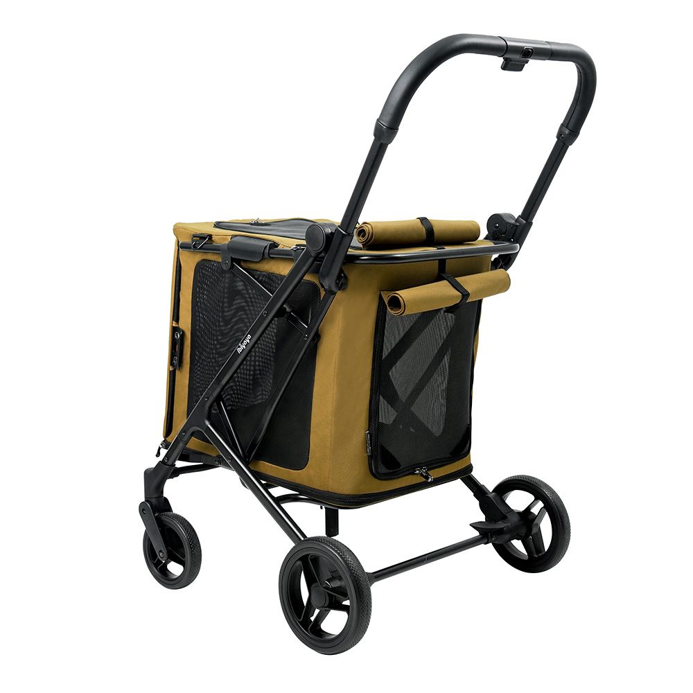 Ibiyaya BigBuddy Stroller & Crate Combo - Camel | PeekAPaw Pet Supplies