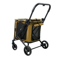 Ibiyaya BigBuddy Stroller & Crate Combo - Camel | PeekAPaw Pet Supplies
