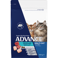 ADVANCE Multi Cat Dry Cat Food Chicken & Ocean Fish - 500g | PeekAPaw Pet Supplies