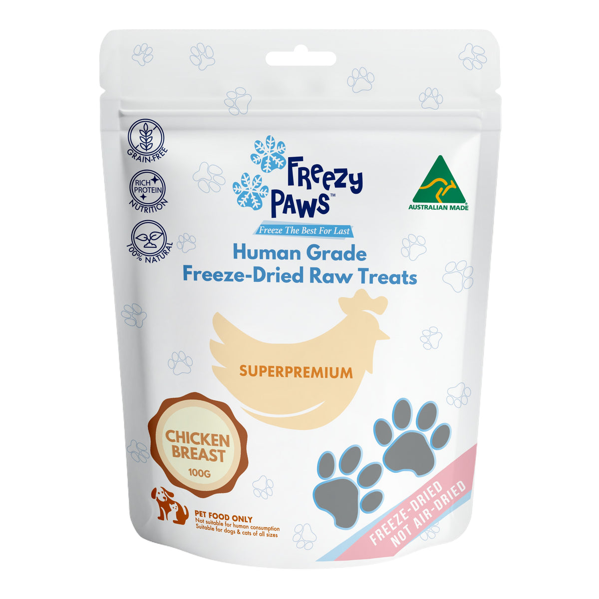 Freezy Paws Freeze Dried Chicken Breast 100g – front of pack