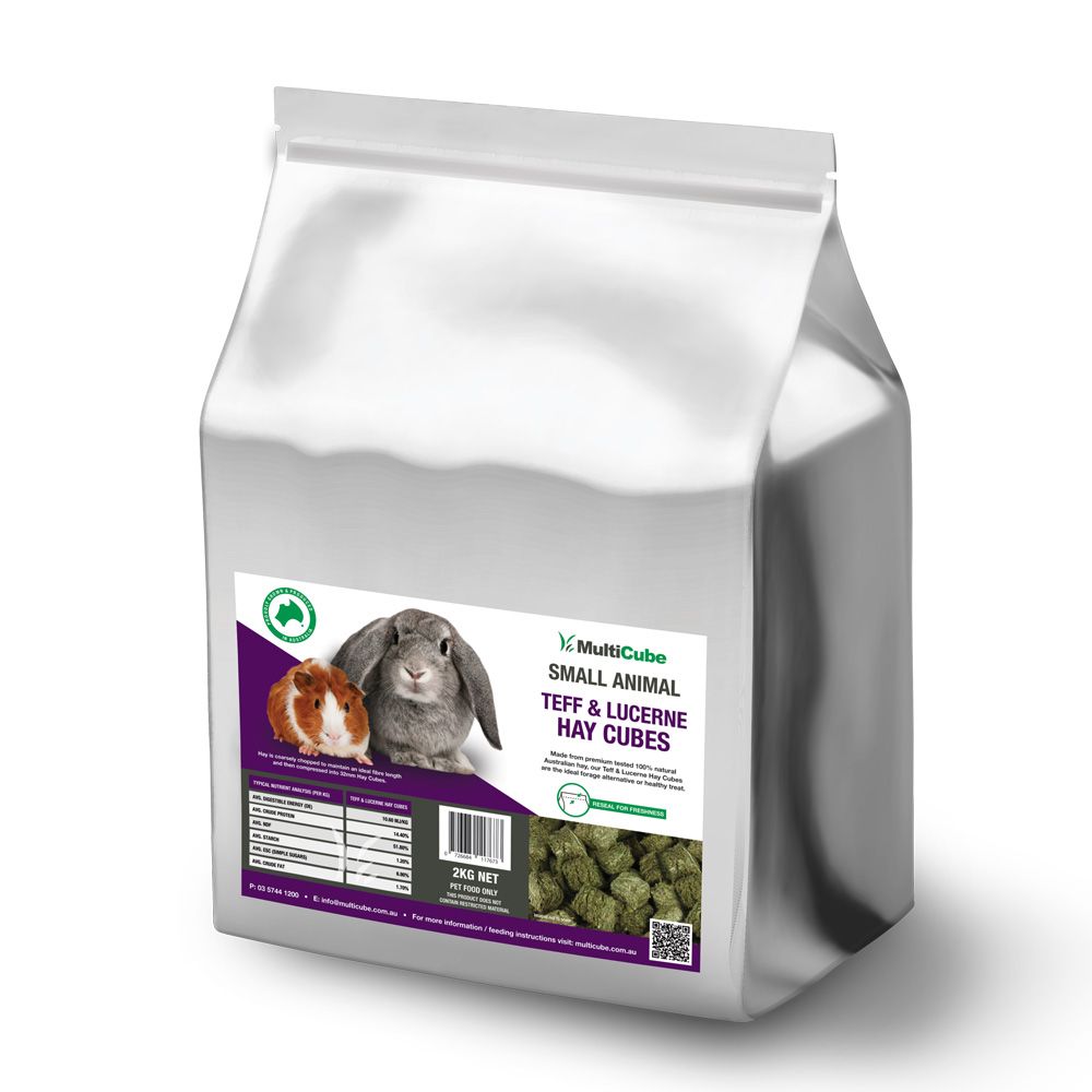 Multicube Small Animal Teff & Lucerne Hay Cubes pack shot