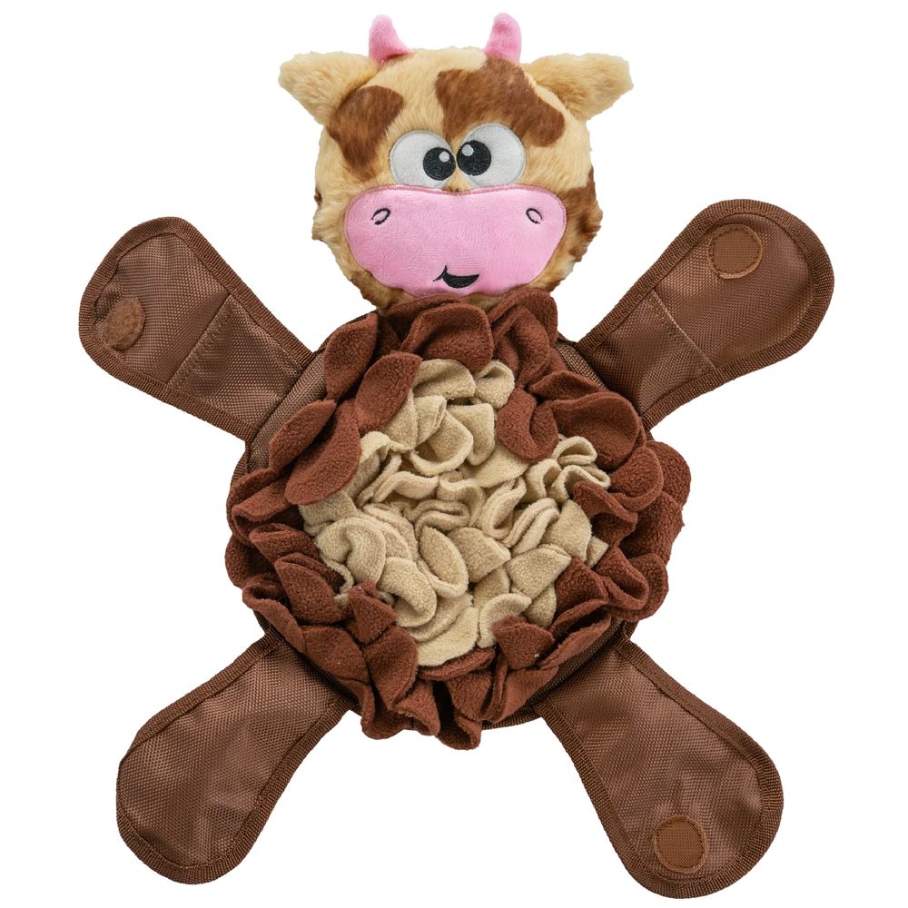 Nina Ottosson Snuffle Palz Interactive Plush Dog Puzzle - Cow | PeekAPaw Pet Supplies