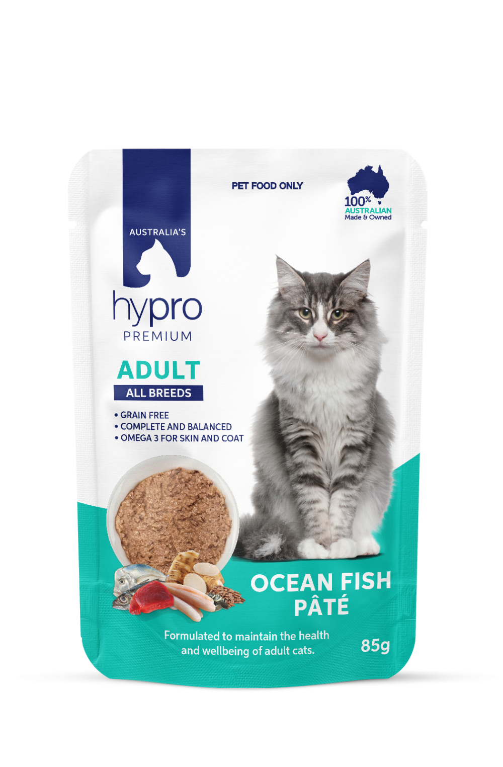 Hypro Premium Grain Free Ocean Fish Pate Wet Cat Food pack front