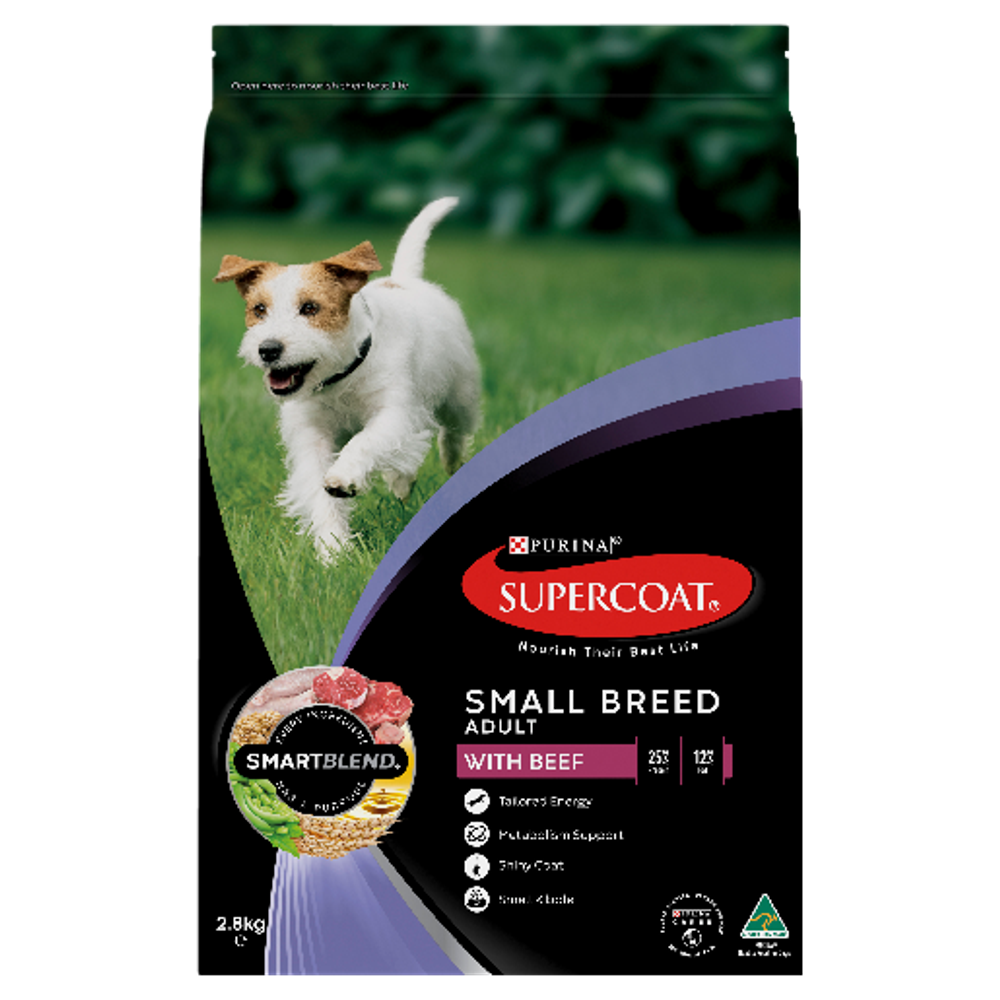SUPERCOAT Adult Small Breed Beef Dry Dog Food