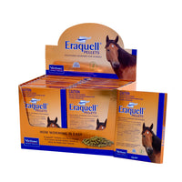 Virbac Eraquell Pellets wormer for horses, retail display carton of single dose packs
