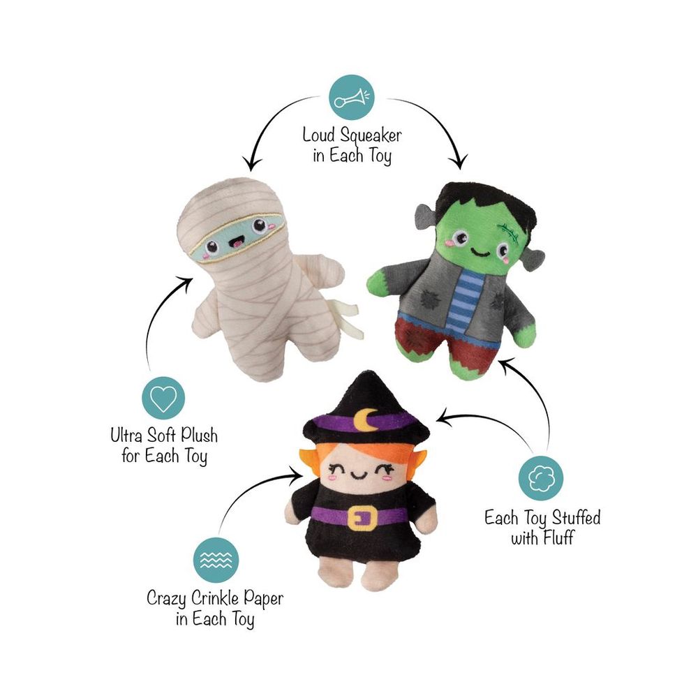 Fringe Studio Halloween Plush Dog Toy Set - Ghouls Wanna Have Fun - Default Title | PeekAPaw Pet Supplies