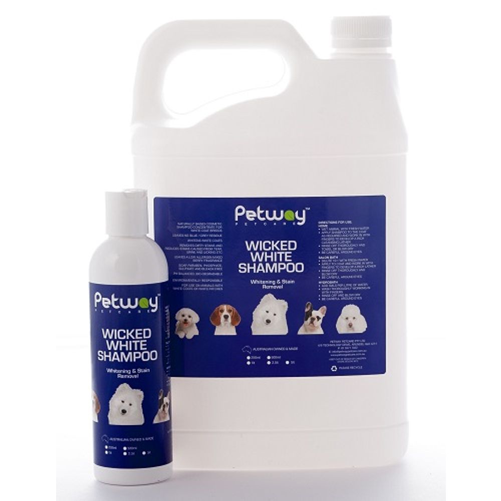 Petway Petcare Wicked White Whitening & Stain Removal Shampoo - 5L | PeekAPaw Pet Supplies